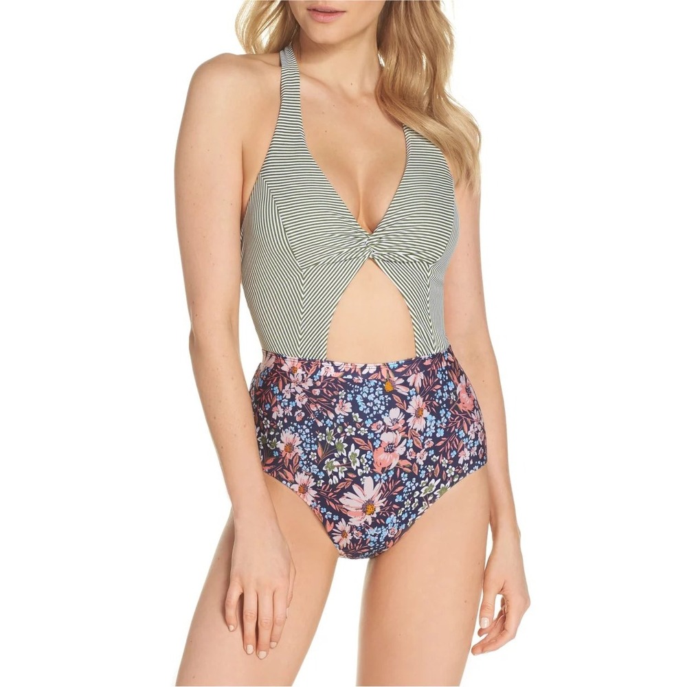Rebecca Virtue Women Enchanted One Piece Swimsuit Large Floral Cutout - Picture 1 of 13